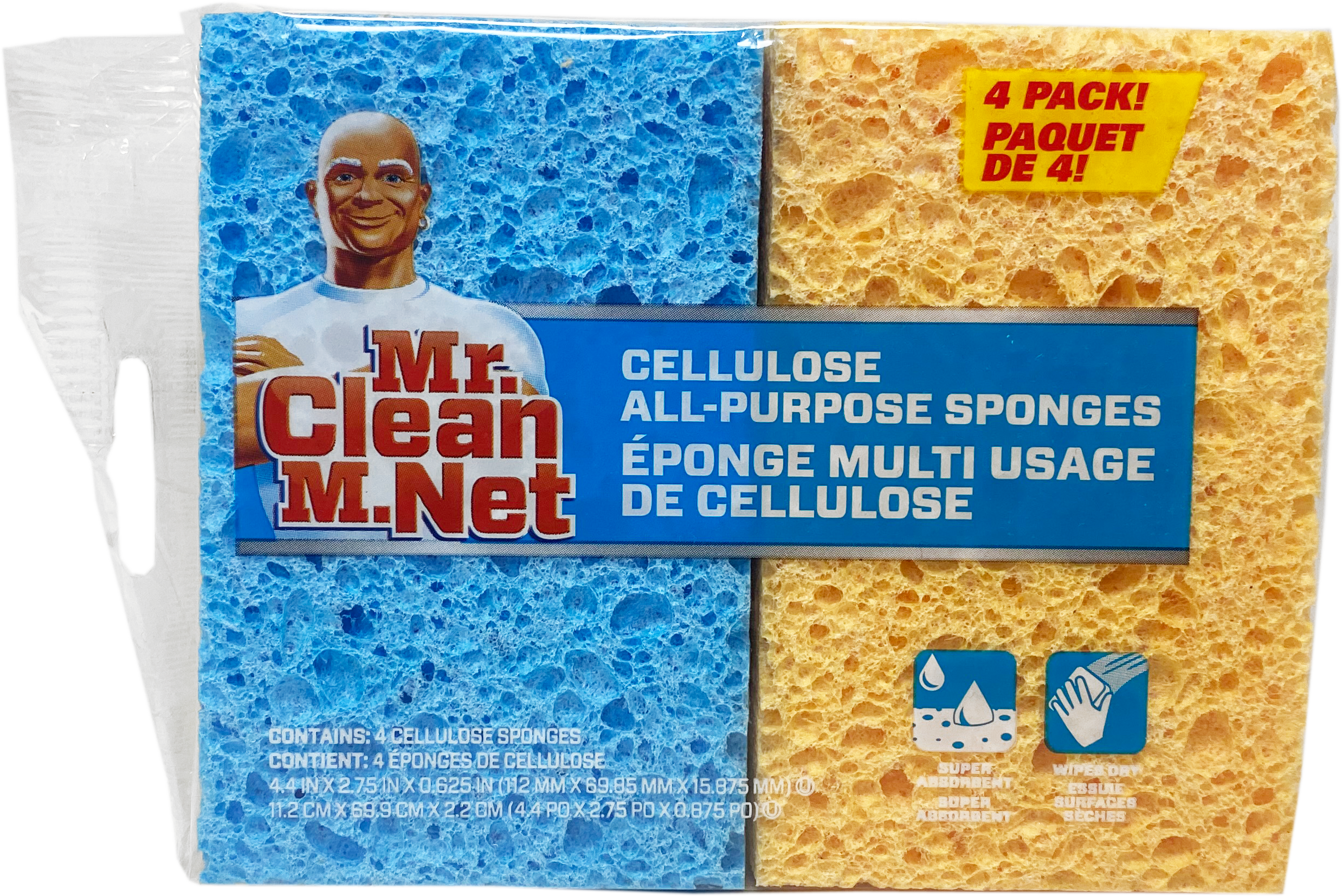 Mr. Clean Cellulose Sponge 4 Pack (12 Units)