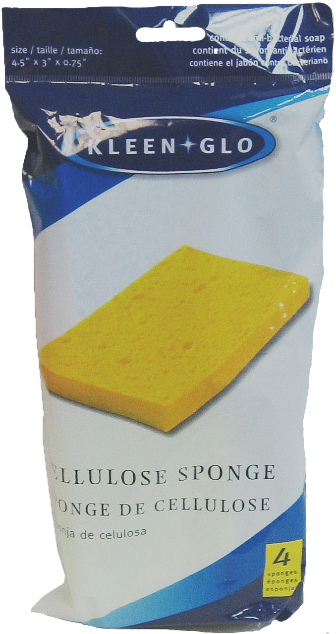 Kleen Glo Rectangular Sponge 4 Pack (10 Units)
