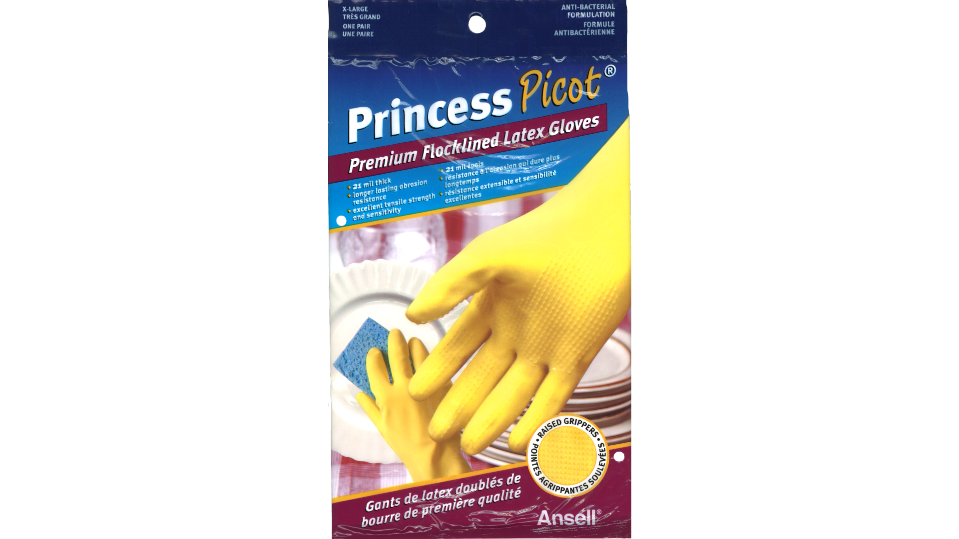 Princess Premium Flocklined Latex Gloves (12 Units)